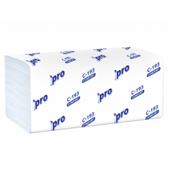 Бумажные полотенца листовые PROtissue белые V сложения 1 слойные 250 листов (артикул производителя C193)