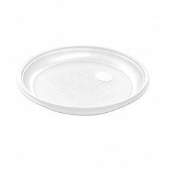 Тарелка пластик. d16,5см десертная белая (ПС)
