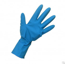 Перчатки одноразовые латекс High Risk 50шт/пач M синие сверхпрочные 