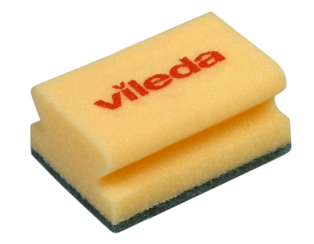 Губка Vileda желтая с зеленым абразивом 70х95х45 мм (артикул производителя 125604)