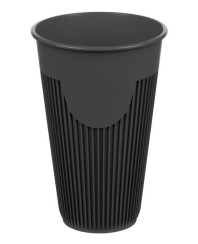 Стакан пластиковый для горячего Черный 450мл Зимний  