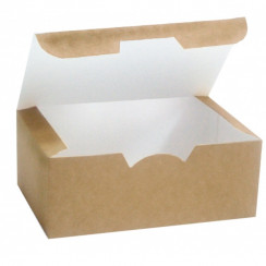 Бумажный контейнер GDC ECO FAST FOOD BOX L 900 мл 150x91x70 мм крафт