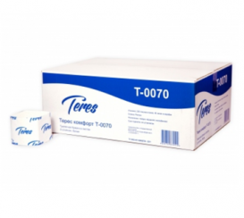 Туалетная бумага в листах Терес 2 слойная V сложения в упаковке 250 листов (артикул производителя Т-0070)
