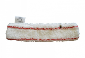 Шубка-щетка для мытья окон микрофибра 45см липучка белая с красной полосой
