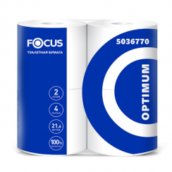 Туалетная бумага Focus Optimum 2 слойная белая в упаковке 4 рулона (артикул производителя 5036770)