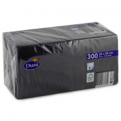 Салфетки бумажные черные 24 х 24 двухслойные 300 шт Duni (артикул производителя 168386)