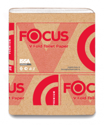 Туалетная бумага в листах Focus 2 слойная V сложения в упаковке 250 листов (артикул производителя 5049979)
