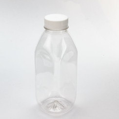 Бутылка ПЭТ 0,5л с ШИРОКИМ горлом квадр. прозрачная