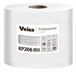 Бумажные полотенца в рулоне с центральной подачей VEIRO Professional Comfort 2 слойные белые 180 м (артикул производителя KP206)