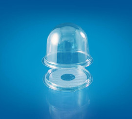 Контейнер пластиковый для кондитеских изделий круглый d90 прозрачный
