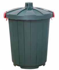 Бак для мусора 105л МБ-105 темно-зеленый с крышкой с отверстием арт. МБ-105