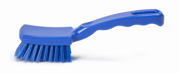 Щетка HACCPER с короткой ручкой для мытья посуды 177мм жесткая синяя
