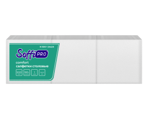 Салфетки бумажные SoffiPRO 24х24 1 слойные белые (500шт) (артикул производителя 10901463)