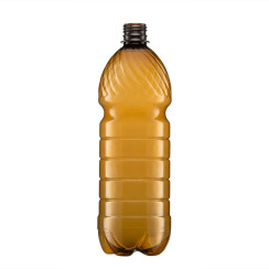 Бутылка ПЭТ 1л с УЗКИМ горлом фигурн. коричневая. ГАЗ