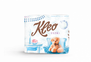 Туалетная бумага Kleo Ultra 3 слойная белая в упаковке 4рулона (артикул производителя С86)