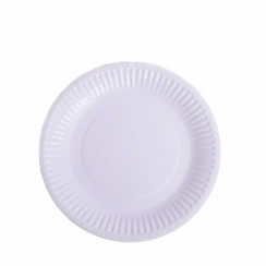 Тарелка бумажная круглая d18см белая ламинированная