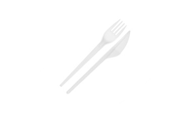 Набор для доставки № 2 (вилка, нож белые эконом в индивидуальной упаковке