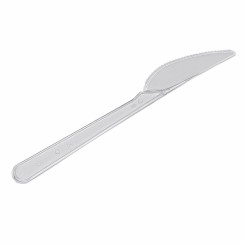 Нож одноразовый столовый пластиковый прозрачный 18 см