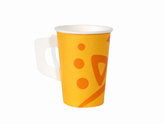 Чашка одноразовая бумажная оранжевая с рисунком WHIZZ 250мл Huhtamaki