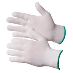 Перчатки защитные нейлоновые белые без покрытия (пара), размер 7-9