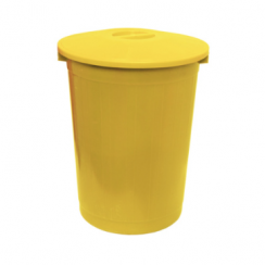 Бак для мусора 60л с крышкой пластиковый желтый (артикул производителя МБ-60)