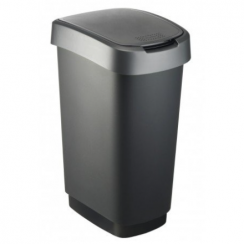 Корзина для мусора  Swing TWIST 50л пластиковый цвет крышки в ассортименте (красн.зелен.серебро)