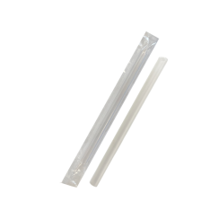 Трубочки для коктейля без изгиба с косым срезом в инд.п/э.упак прозрачные 12х240мм (250шт/уп) 