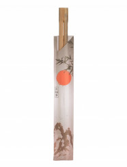 Палочки для суши бамбуковые карбонизированные в индивидуальной бумажной упаковке 23 см