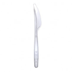 Нож одноразовый столовый пластиковый прозрачный 17 см