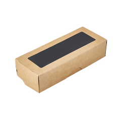 Контейнер бумажный OneBox 500мл (170х70х40) черный с окном