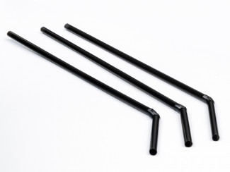 Трубочки для коктейля с изгибом утолщенные черные, диаметр 5 мм, 24см 1000шт