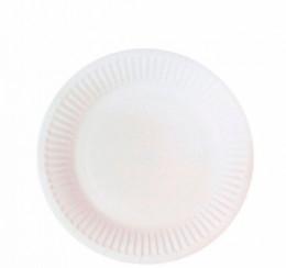 Тарелка бумажная круглая d18см белая мелованная Термокап