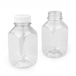 Бутылка ПЭТ 0,3л с ШИРОКИМ горлом квадр. прозр. премиум (100шт/уп)
