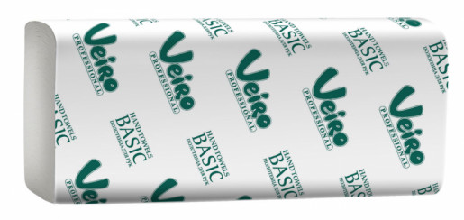 Бумажные полотенца листовые VEIRO Professional Basic V сложения 1 слойные светло-серые 250 листов (артикул производителя KV104)