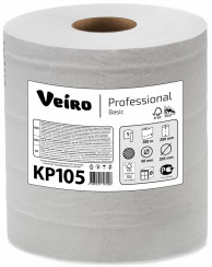 Бумажные полотенца в рулоне с центральной подачей VEIRO Professional Basic 1 слойные белые 300 м (артикул производителя KP105)