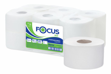 Туалетная бумага в рулоне Focus Jumbo Eco 1 слойная белая 200 м (артикул производителя 5050784)