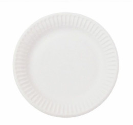 Тарелка бумажная круглая d23см белая мелованная Термокап