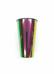 Стакан одноразовый пластиковый 500мл Bubble Cup с квадртаным дном глянец перламутр черный