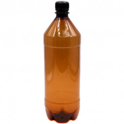 Бутылка ПЭТ 1л с УЗКИМ горлом фигурн. коричневая. ГАЗ (75шт/уп)