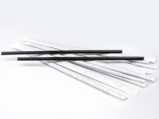 Трубочки для коктейля без изгиба в инд.бум.упак Черные 8х240мм (250шт/уп) ПГ