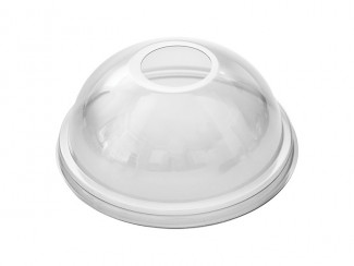 Крышка для стакана (Pet) (d95мм) купол с отверстием прозрачная