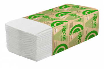 Бумажные полотенца листовые Focus Eco V сложения 1 слойные белые 250 листов (артикул производителя  5049976)
