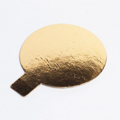 Картонная подложка круглая с держателем GDC Pasticciere d8 см золото