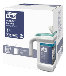 Диспенсер для полотенец TORK Reflex M4 Переносной стартовый набор белый пластик ЦВ (артикул производителя 473186)