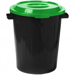 Бак для мусора 90л черный с крышкой (цвет в асс-те)