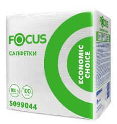 Салфетки бумажные белые 24 х 23 однослойные Focus/Familia100 шт (артикул производителя 5099044)