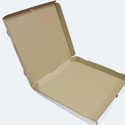 Коробка для пиццы 420х420х40 мм бело-бурая