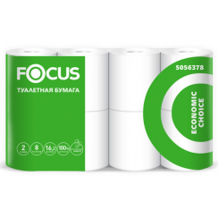 Туалетная бумага Focus Economic 2 слойная белая в упаковке 8 рулонов (артикул производителя 5056378)