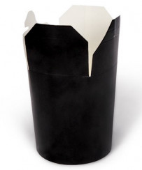 Бумажный контейнер чайна бокс 86x76x92 мм, 450 мл черный  CHINA PACK