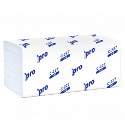 Бумажные полотенца листовые PROtissue V сложения 1 слойные белые 200 листов (артикул производителя C227)